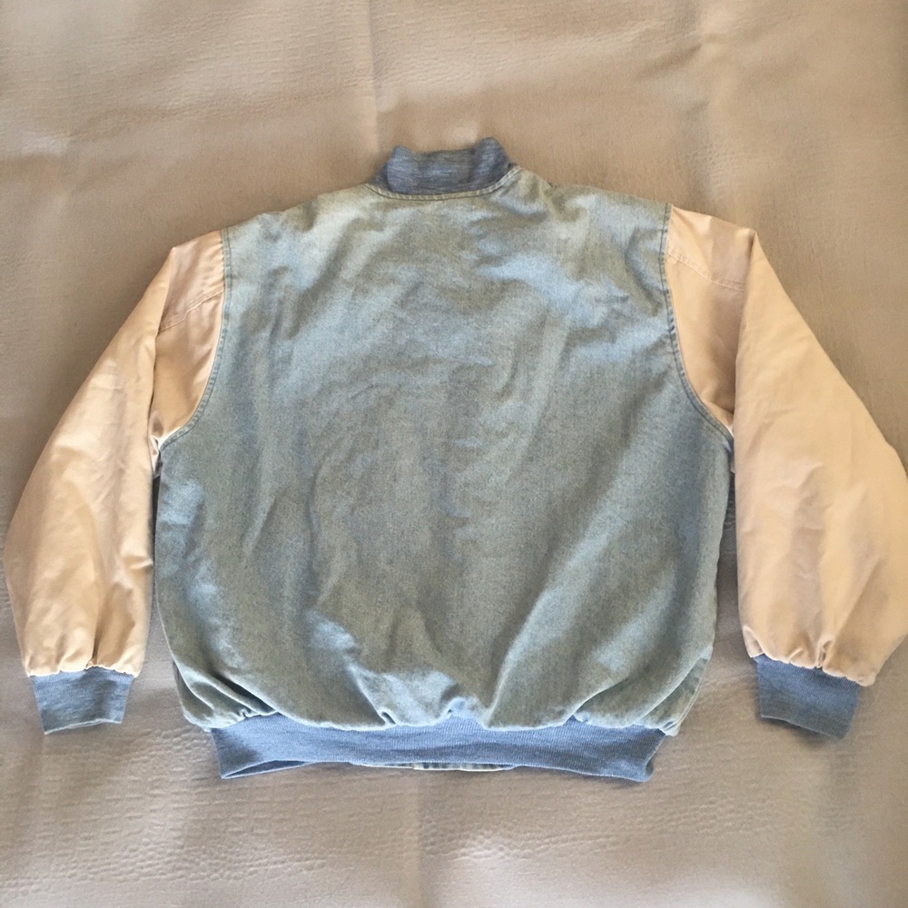 Vintage Comcast Y2K Crisis Team Auburn Sportswear Jacket Varsity Denim Sz Large - Picture 13 of 16